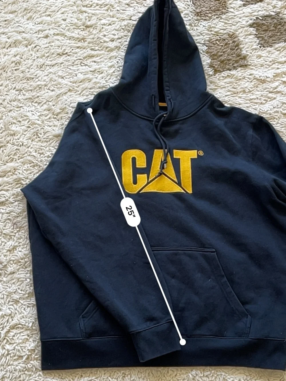 Black Caterpillar CAT Logo Hoodie Size XXL